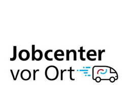 Illustration eines Kleinbusses mit Logo des Jobcenters